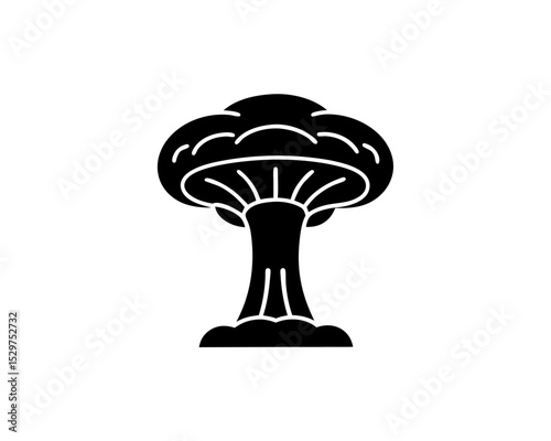creative details Outline silhouette mushroom cloud nuclear explosion icon vector