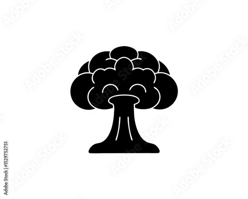 creative details Outline silhouette mushroom cloud nuclear explosion icon vector