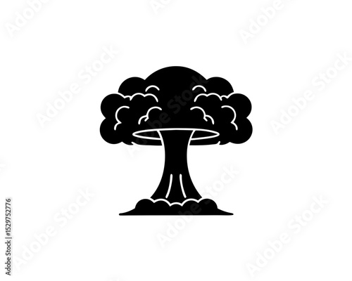 creative details Outline silhouette mushroom cloud nuclear explosion icon vector