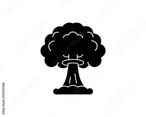 creative details Outline silhouette mushroom cloud nuclear explosion icon vector