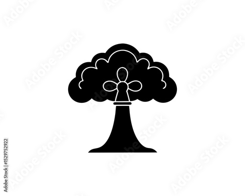 creative details Outline silhouette mushroom cloud nuclear explosion icon vector