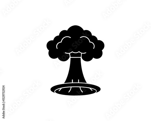 creative details Outline silhouette mushroom cloud nuclear explosion icon vector
