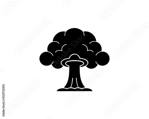 creative details Outline silhouette mushroom cloud nuclear explosion icon vector