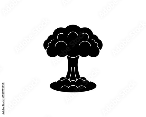 creative details Outline silhouette mushroom cloud nuclear explosion icon vector