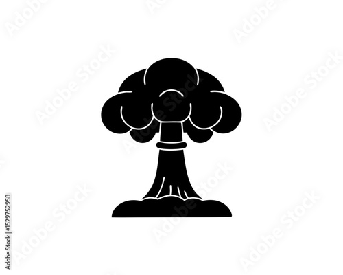creative details Outline silhouette mushroom cloud nuclear explosion icon vector