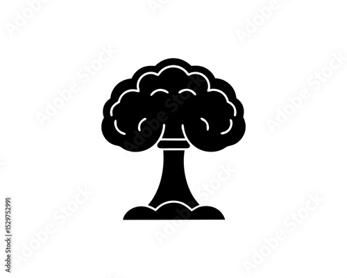 creative details Outline silhouette mushroom cloud nuclear explosion icon vector