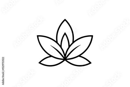 Minimalist Herbal Silhouette Logo Icon – Vector Design

