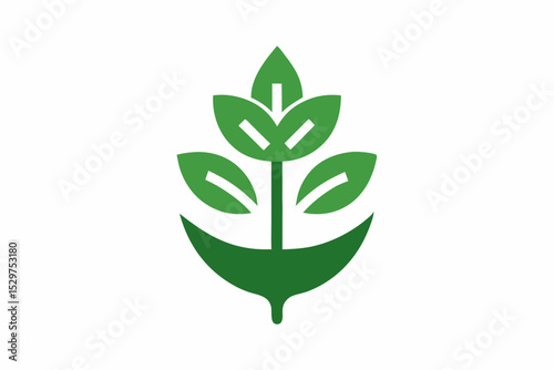 Minimalist Herbal Silhouette Logo Icon – Vector Design

