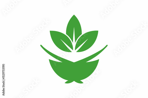 Minimalist Herbal Silhouette Logo Icon – Vector Design

