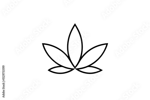 Minimalist Herbal Silhouette Logo Icon – Vector Design

