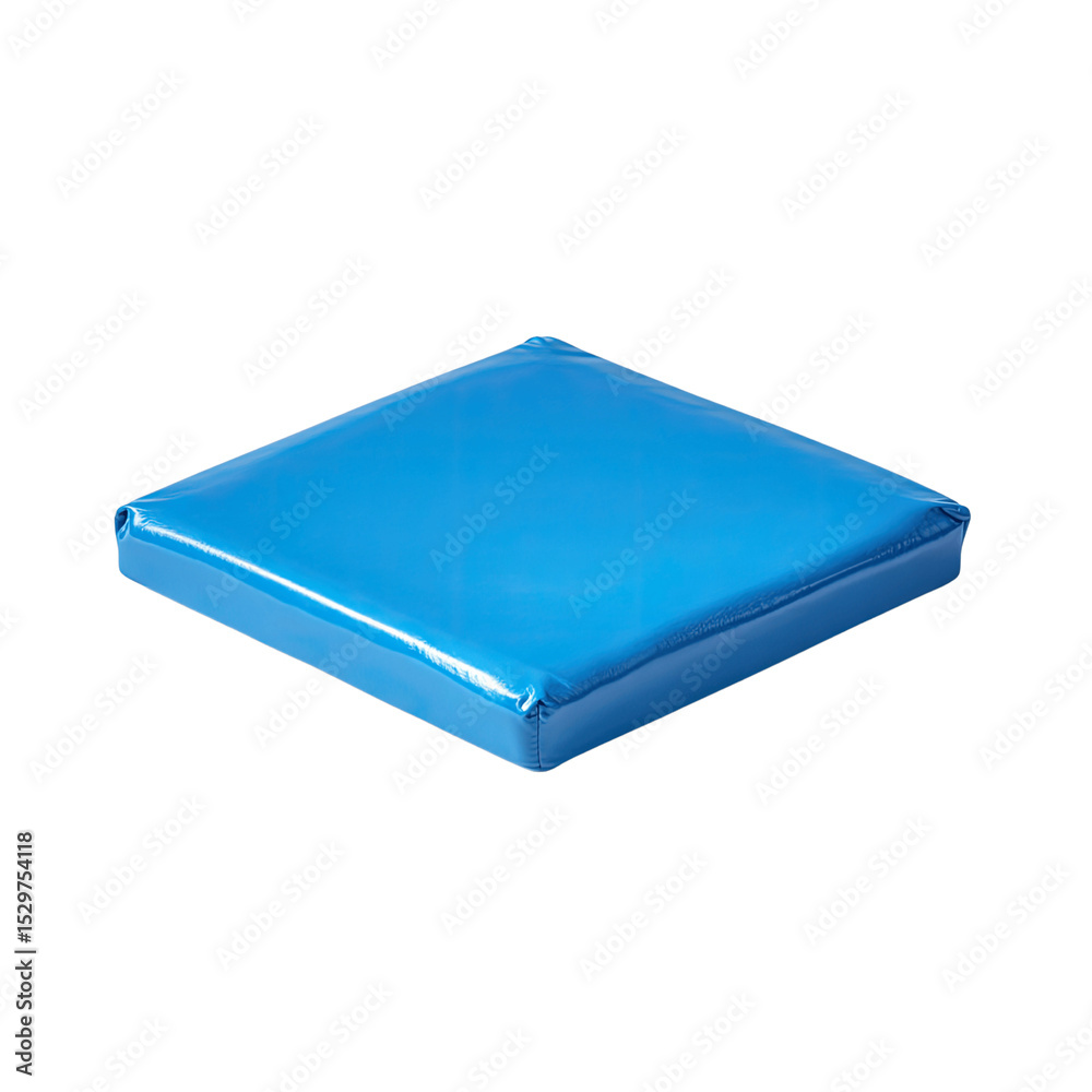 Square Blue Vinyl Cushion Pad - Modern Square Blue Vinyl Cushion Pad - Modern