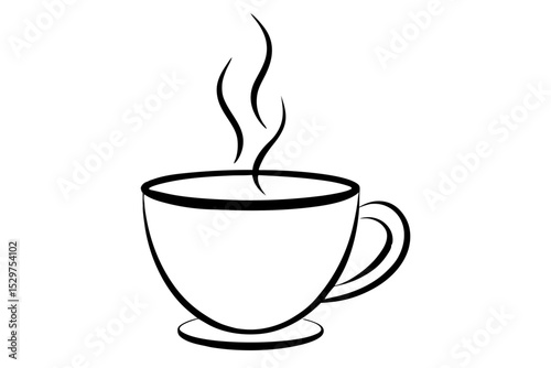 Vibrant Coffee Cup Icon with Steam – Cozy and Energetic Morning Vibes

