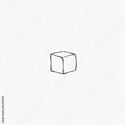 Linear cube in black and white.