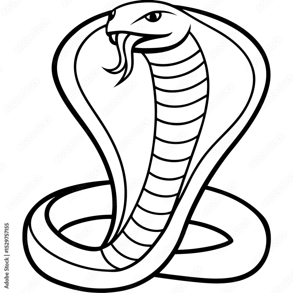 Fototapeta premium Cobra line art vector
