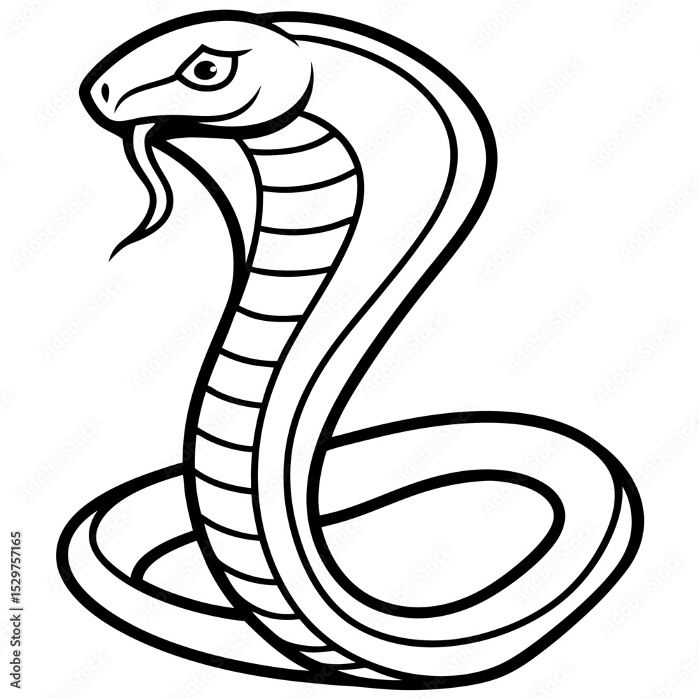 Fototapeta premium Cobra line art vector