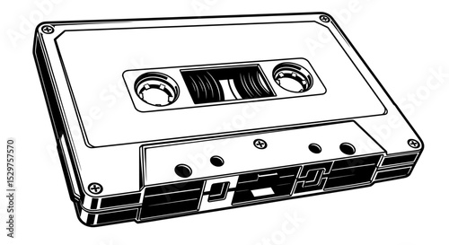 Retro Cassette Tape Illustration - Vintage Music Symbol Vector
