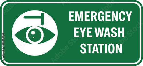 Emergency eye wash station sign safety first aid workplace protection