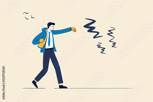 Procrastination and laziness, productivity and professional to fight with resistance and sleepy concept, alert businessman have some coffee wearing boxing gloves to fight with lazy sleepy symbol.