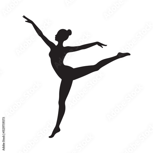 Elegant Silhouette of Ballet Dancer in Graceful Dance Pose