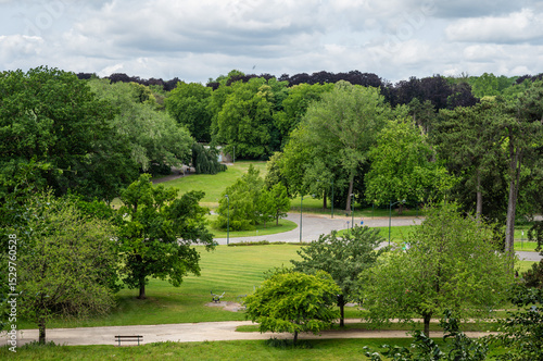 The green surroundings of the Laeken park, Brussels, Belgium
