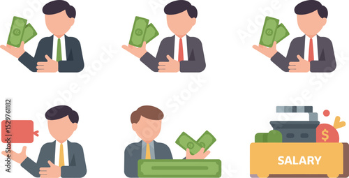 Salary payment payroll employee compensation benefits income financial business concept illustrat 100 editable stock vector illustration
