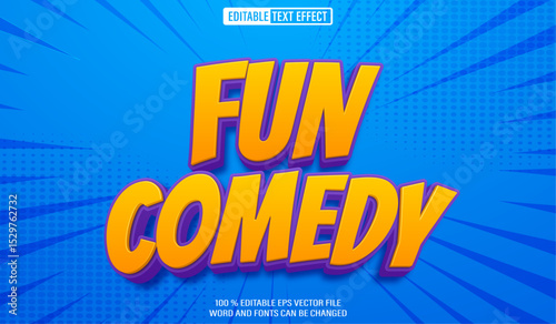 Editable 3d text style effect - Fun Comedy text effect Template
