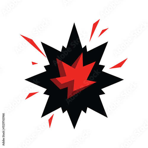 Superpower Explosion with Jagged Edges and Stars