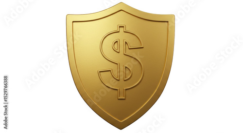 Wallpaper Mural Isolated Golden Dollar Shield Torontodigital.ca