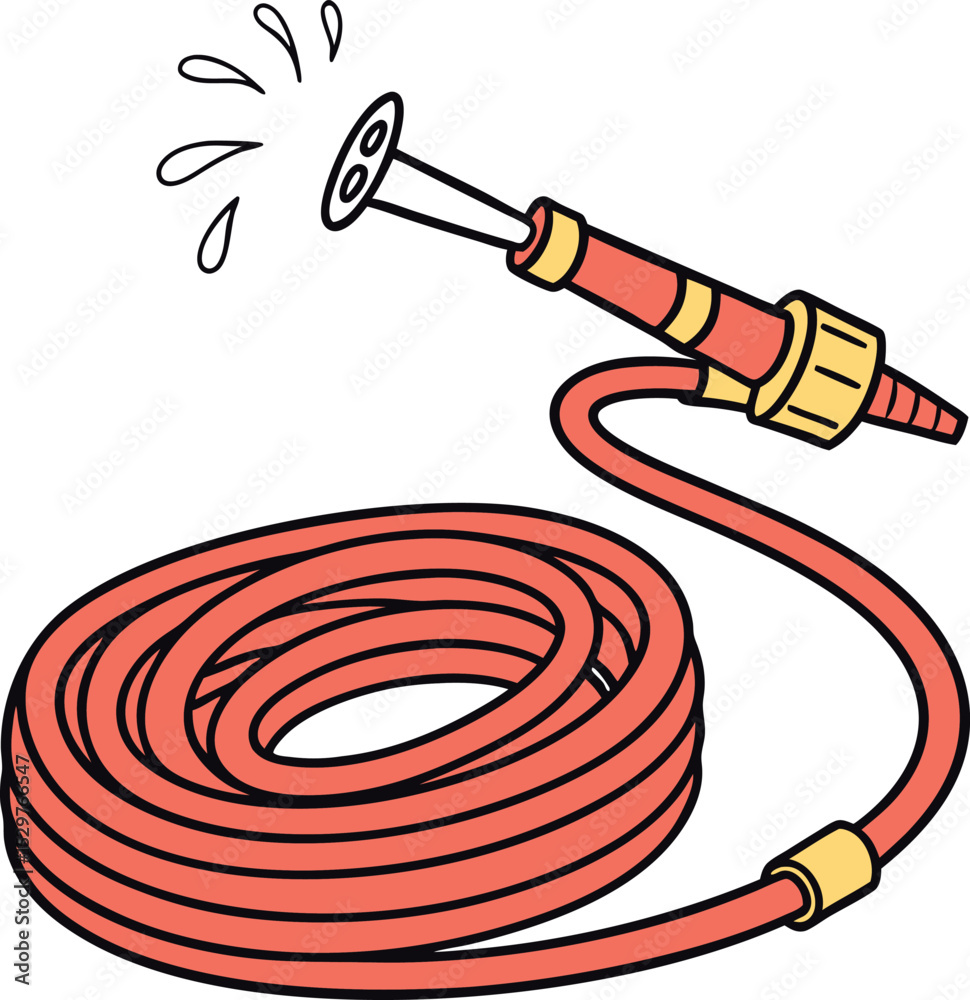 Fire hose icon Flat illustration