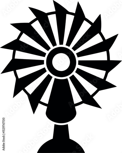 A silhouette fan glow