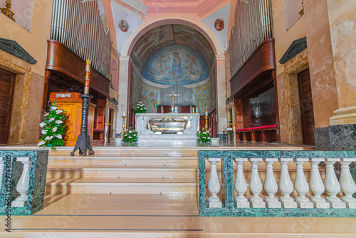 High altar of the Church of Santa Rosalia in Cagliari. Sardinia, Italy