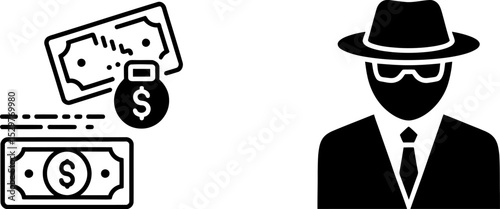 Cybercrime money fraud theft hacker internet security online scam financial crime cyber attack phishing data breach editable stock vector illustration
