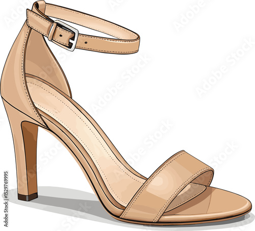 Stylish high-heeled leather shoes for elegant fashion and glamour