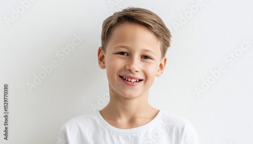 Portrait of a Happy Smiling School-Aged Boy