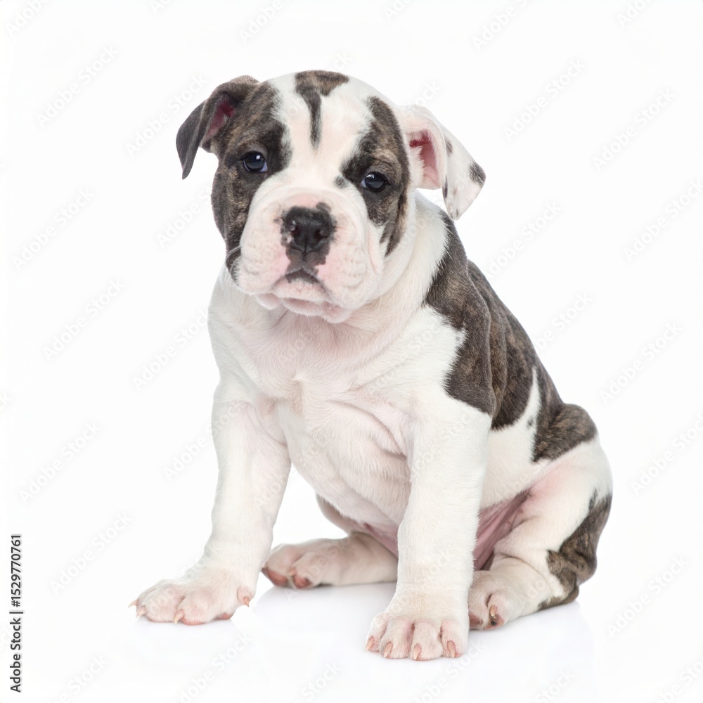Obraz premium Cute puppy over white background