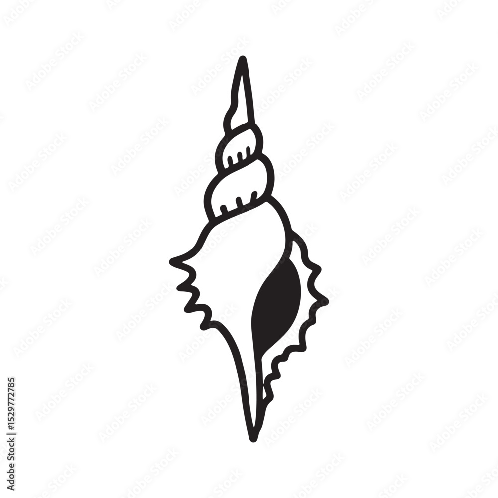 Obraz premium Silhouette of seashell Shellfish