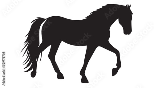 black color horse set silhouette vector illustration, solid white background