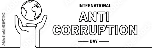 International anti corruption day awareness campaign for global ethics and integrity now at december nine editable stock vector illustration