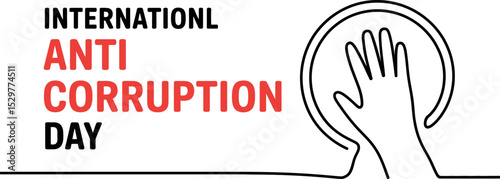 International anti corruption day awareness campaign for transparency and ethical governance today event editable stock vector illustration