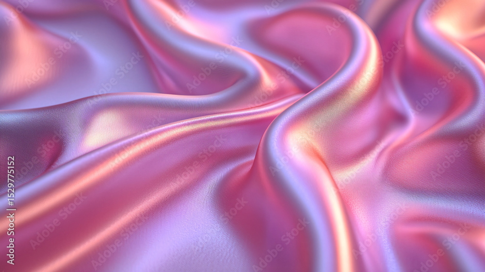 Obraz premium Soft Pink and Purple Satin Fabric with Gentle Ripples and Folds