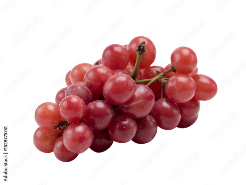Fototapeta premium Red grapes bunch isolated on transparent background