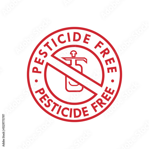 Pesticide Free Red Stamp Sign Vector logo