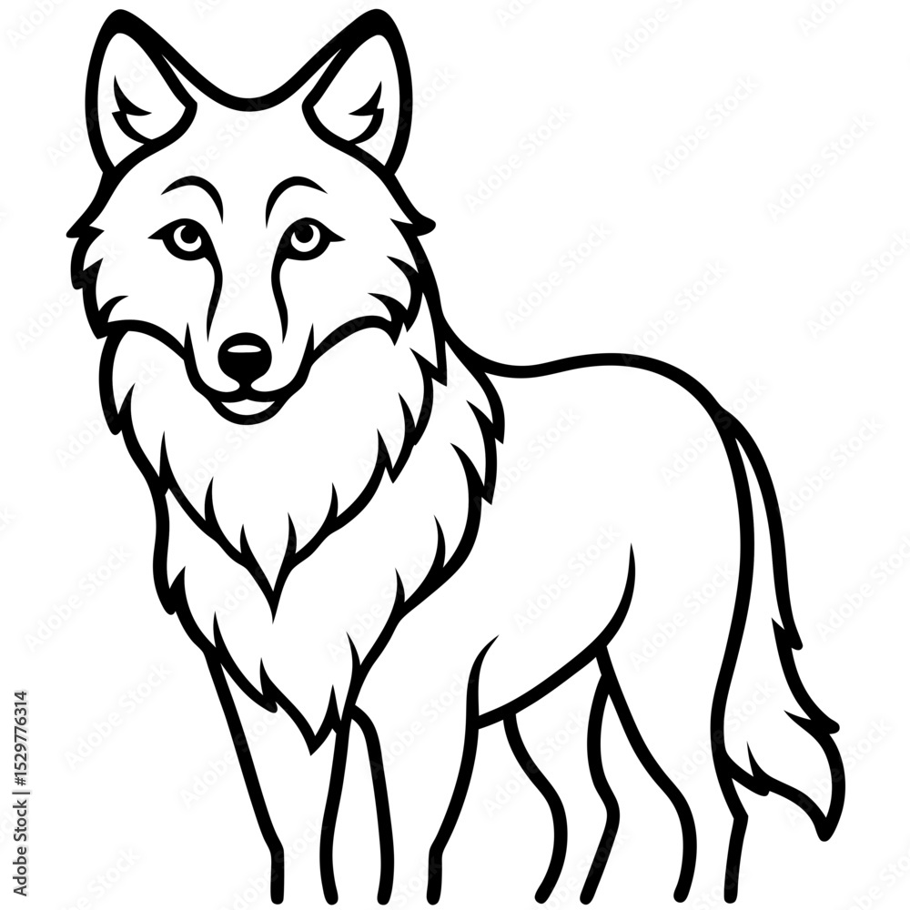 Naklejka premium Wolf line art vector