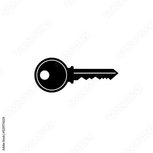Solid Black House Key Icon Representing Access or Security