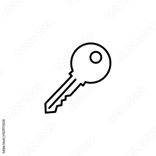 Outline House Key Icon Representing Access or Security