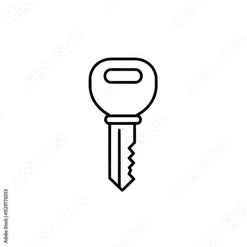 Outline House Key Icon Representing Access or Security