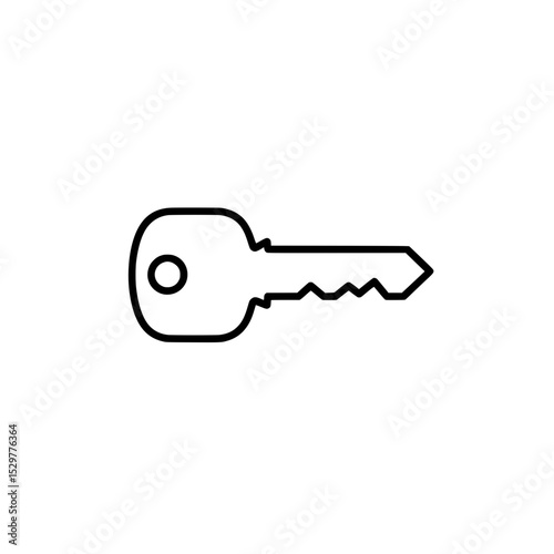 Outline House Key Icon Representing Access or Security