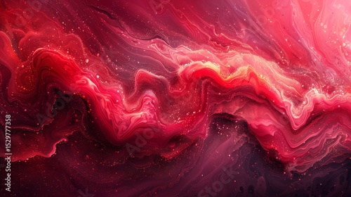 A captivating abstract image showcasing swirling patterns in deep red tones, conveying emotions of passion and intensity through its fluid and dynamic design.
