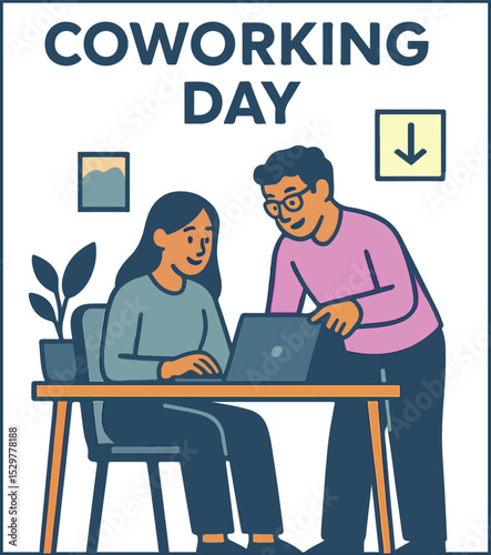 International Coworking Day Poster, Card Design