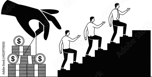 Business growth strategy financial investment and success leadership development career path concept editable stock vector illustration